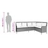 vidaXL Sof&aacute; de jard&iacute;n en forma de L con cojines rat&aacute;n sint&eacute;tico negro