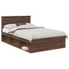 vidaXL Estructura de cama con cabecera Roble Marr&oacute;n 120 x 190 cm
