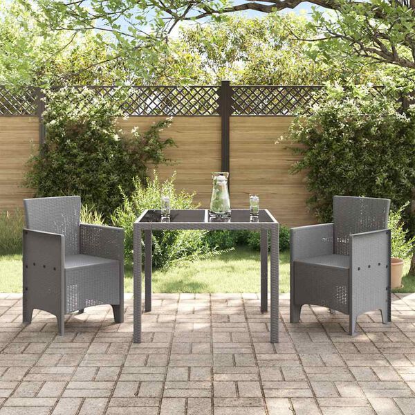vidaXL Silla de Jardín 2 pcs Gris claro 53 x 49 x 85 cm PP