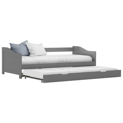 vidaXL Estructura de sofá cama madera de pino gris 90x200 cm