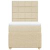 vidaXL Cama box spring con colchón tela color crema 80x200 cm