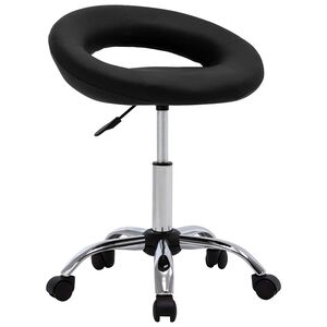 vidaXL Silla de comedor giratoria cuero sint&eacute;tico negro
