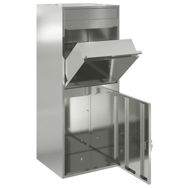 vidaXL Caja de entrega de paquetes con puerta Negro 41 x 38 x 103 cm