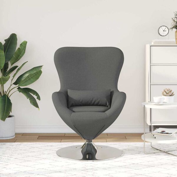 vidaXL Sill&oacute;n huevo Gris oscuro 63 x 73 x 90 cm tela