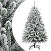 vidaXL &Aacute;rbol de Navidad artificial con bisagras y nieve flocada 150 cm