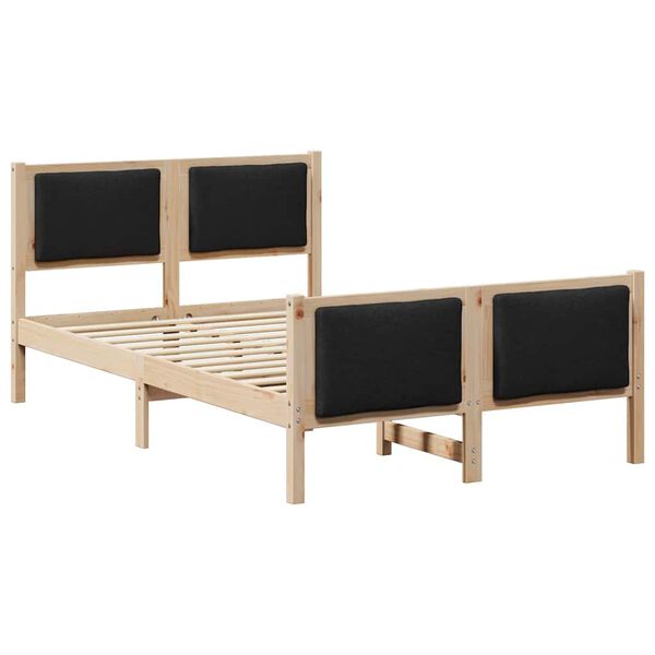 vidaXL Estructura de cama con cabecera Negro 120 x 190 cm tela