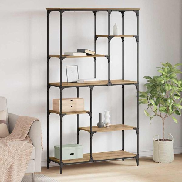 vidaXL Estante de libros Roble artesanal 99 x 35,5 x 176 cm