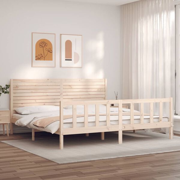 vidaXL Estructura de cama sin colchón madera maciza de pino 200x200 cm