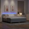 vidaXL Cama Box Spring LED con coj&iacute;n Gris Claro 180 x 200 cm tela