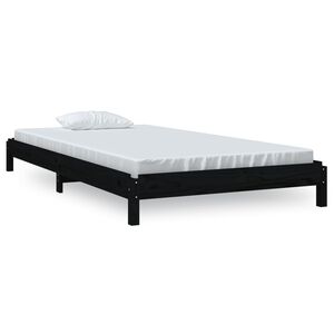 vidaXL Cama apilable de madera pino maciza negro 80x200 cm