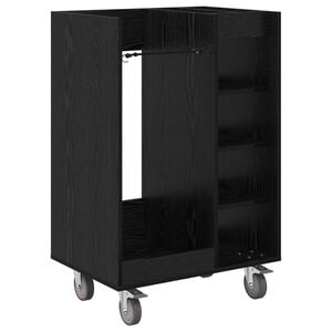 vidaXL Armario de Golf con rueda Liso Roble Negro 65 x 45 x 98 cm