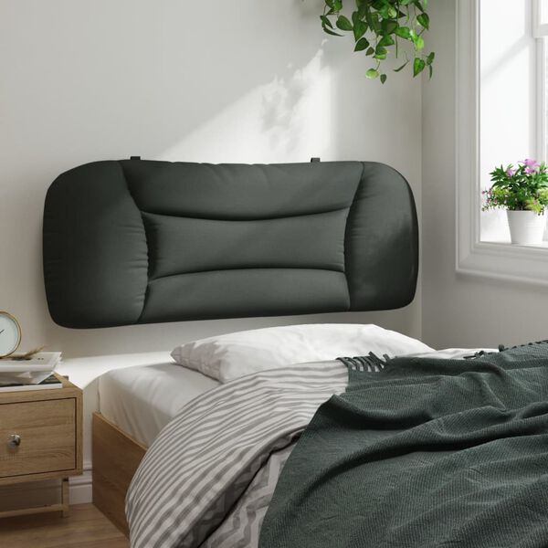 vidaXL Cabecero de cama acolchado Hvar tela gris oscuro 100 cm