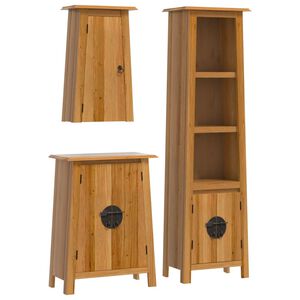 vidaXL Conjunto de muebles de baño 3 piezas madera maciza de pino