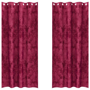 vidaXL Cortinas de Terciopelo 2 pcs Rojo vino tinto 225 x 140 cm
