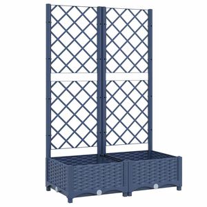 vidaXL Jardinera de jard&iacute;n con enrejado azul gris&aacute;ceo 80x40x121,5 cm PP