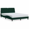 vidaXL Estructura cama sin colch&oacute;n terciopelo verde oscuro 140x190 cm