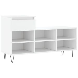 vidaXL Zapatero madera contrachapada blanco 102x36x60 cm