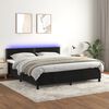 vidaXL Cama box spring colch&oacute;n y LED terciopelo negro 160x200 cm