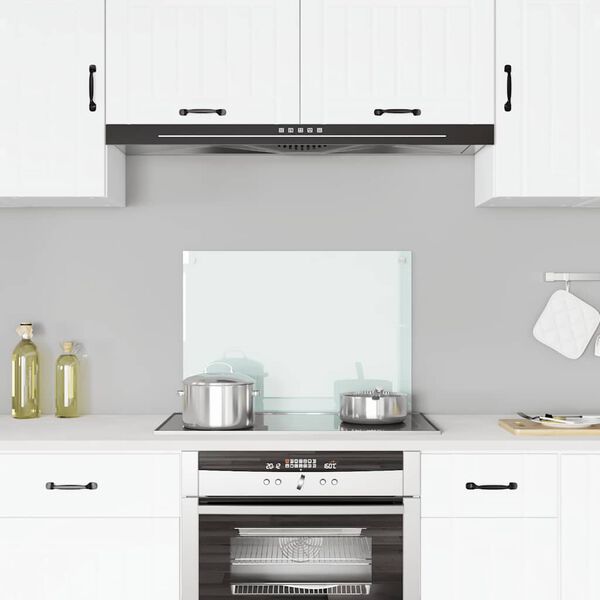 vidaXL Protecci&oacute;n salpicaduras cocina vidrio templado color leche 70x50 cm