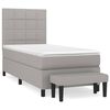 vidaXL Cama box spring con colch&oacute;n tela gris claro 100x200 cm