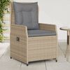 vidaXL Sillones reclinables de jard&iacute;n 2 uds rat&aacute;n sint&eacute;tico beige