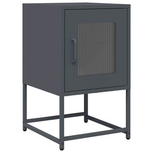 vidaXL Mesita de noche acero laminado en fr&iacute;o antracita 36x39x60,5 cm