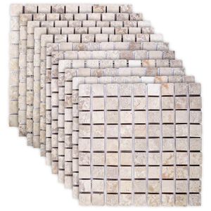 vidaXL Baldosas de Mosaico Crema 30 x 30 cm M&aacute;rmol