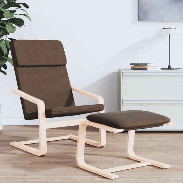 vidaXL Sill&oacute;n de relax de tela marr&oacute;n oscuro