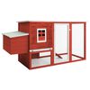 vidaXL Gallinero con 1 jaula para huevos madera rojo