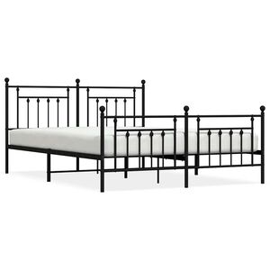 vidaXL Estructura cama sin colch&oacute;n con estribo metal negro 183x213 cm