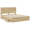 vidaXL Estructura de cama Roble Sonoma 160 x 200 cm Madera Ingenieril