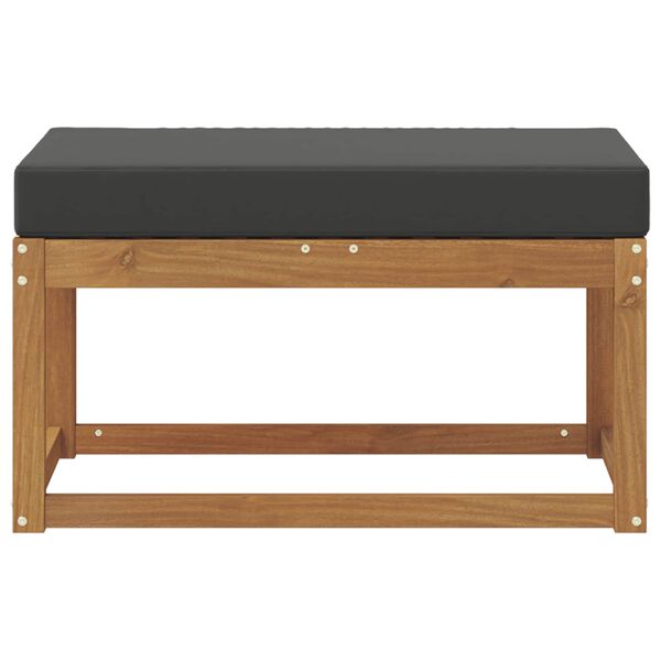 vidaXL Banco de taburete exterior con coj&iacute;n Natural 79 x 43 x 37 cm