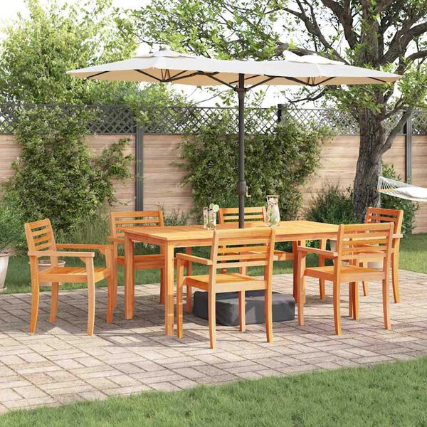 vidaXL Conjunto de Comedor de Jard&iacute;n 7 pcs Marr&oacute;n