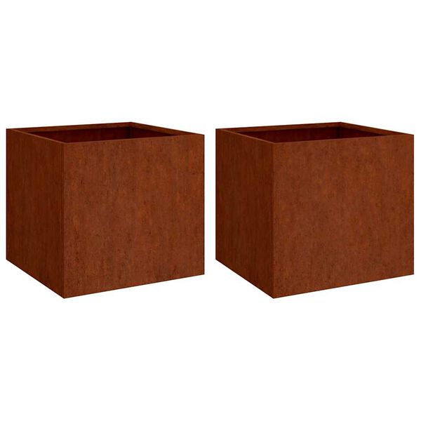 vidaXL Jardineras 2 unidades acero corten 49x47x46 cm