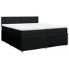 vidaXL Cama box spring con colch&oacute;n tela negro 200x200 cm