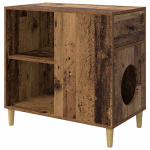 vidaXL Casa para Gatos Madera envejecida 72 x 42,5 x 70 cm