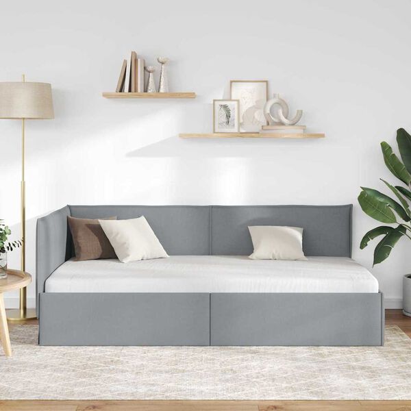 vidaXL Estructura de cama en esquina Gris Claro 80 x 200 cm Terciopelo