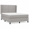vidaXL Cama box spring con colch&oacute;n tela gris claro 140x200 cm