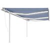 vidaXL Toldo manual retr&aacute;ctil con LED azul y blanco 6x3,5 m