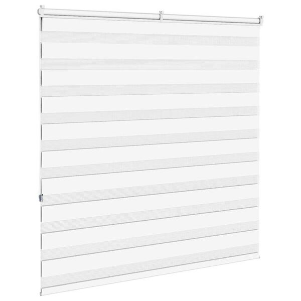 vidaXL Estor cebra blanco 150x150 cm tejido ancho 145,9 cm poli&eacute;ster