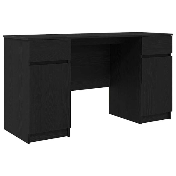 vidaXL Escritorio Roble negro 140 x 49 x 76 cm Madera contrachapada