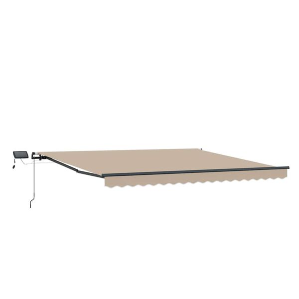 vidaXL Toldo Retr&aacute;ctil con luces de tiras LED Beige 450 x 300 cm tela