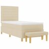 vidaXL Cama tipo Box Spring con colch&oacute;n Crema 80 x 200 cm tela