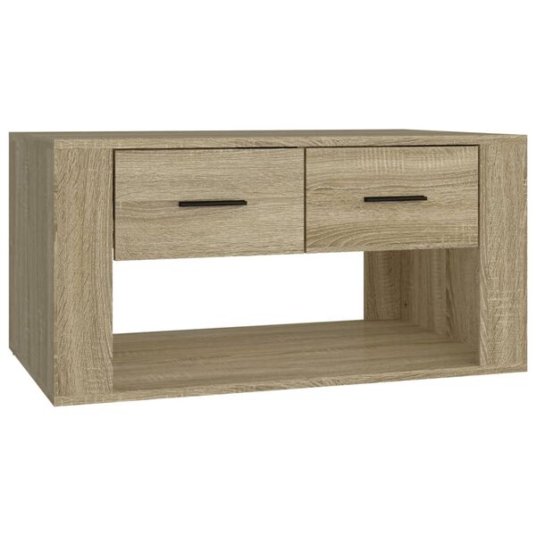 vidaXL Mesa de centro madera contrachapada roble Sonoma 80x50x40 cm