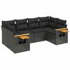 vidaXL Set de sof&aacute;s de jard&iacute;n 6 piezas y cojines rat&aacute;n sint&eacute;tico negro