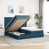 vidaXL Estructura de cama otomana colchones terciopelo azul oscuro