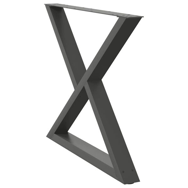 vidaXL Patas para mesa de comedor (2 unidades), antracita, 90 x (72-73,3) cm, acero