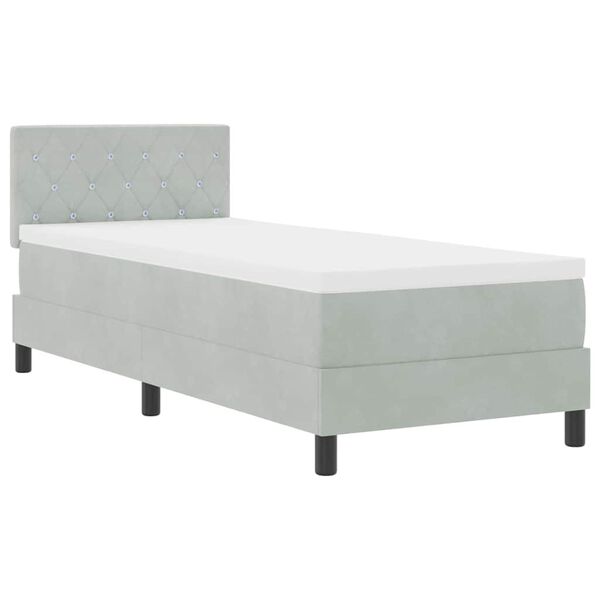 vidaXL Cama tipo Box Spring Gris Claro 80 x 200 cm Terciopelo