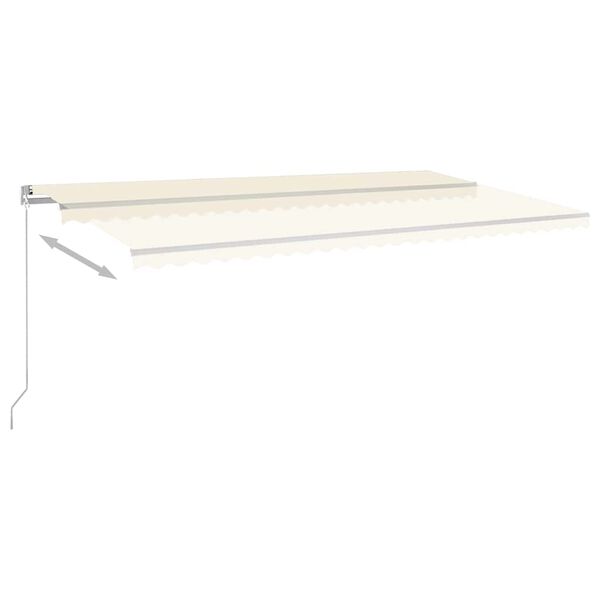 vidaXL Toldo autom&aacute;tico con LED sensor de viento crema 6x3 m