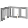 vidaXL Puerta para perros plegable con soportes 2 pcs Gris Sonoma